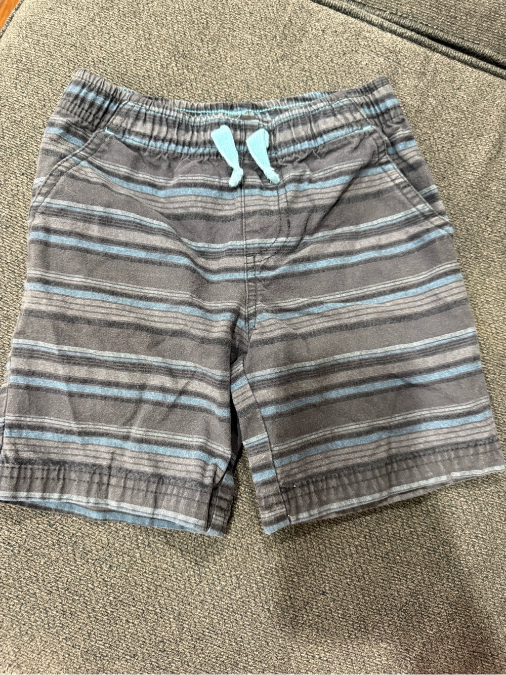 Circo Gray and Light Blue Striped Pull-On Shorts